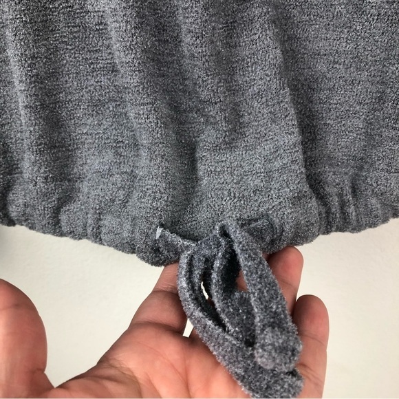 Three Dots Charcoal velour knit sweater size: M - Picture 7 of 10